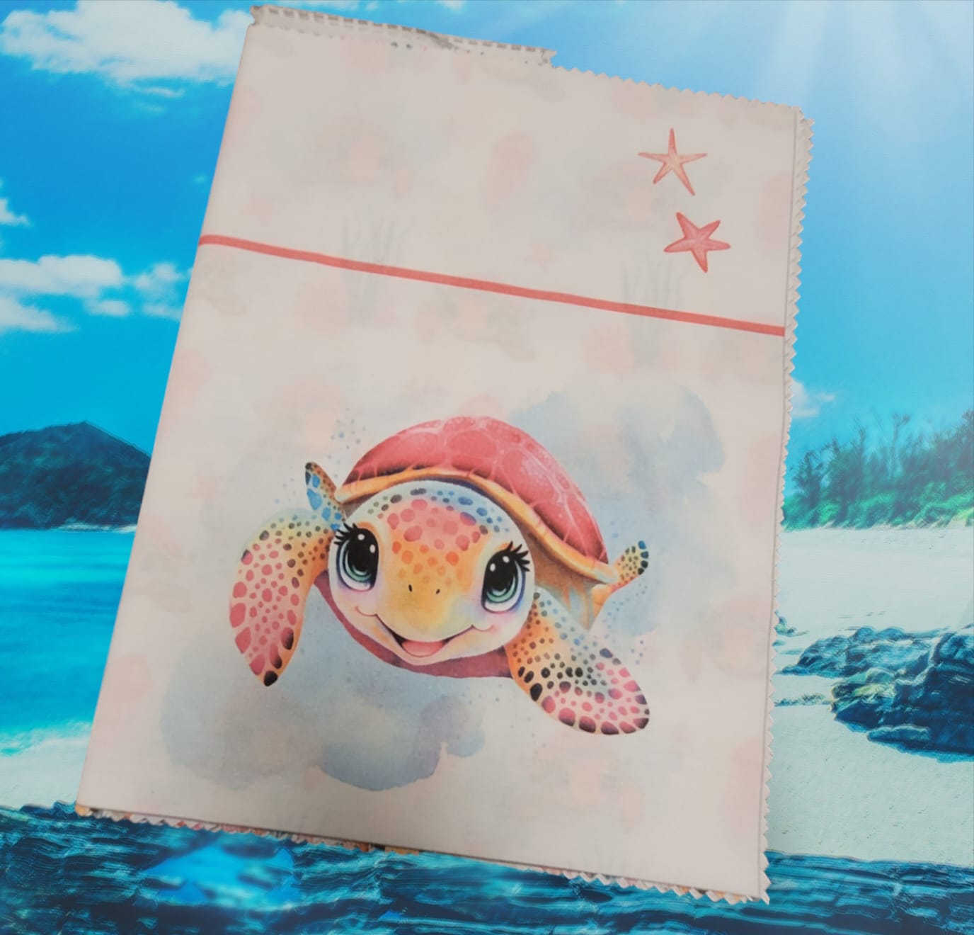Prot&egrave;ge carnet de sant&eacute; "Tortue rose"